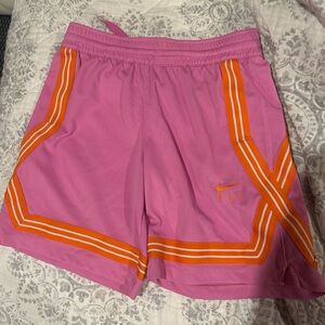 Nike Girls Athletic Shorts in Pink and Orange
